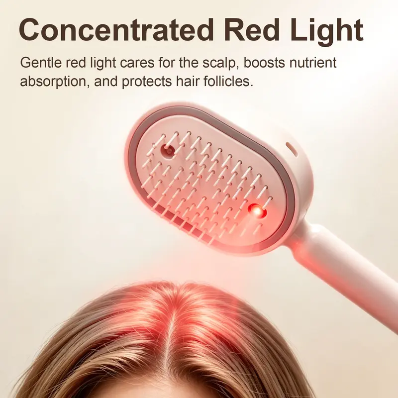 3-IN-1 Essential Oil Spa Brush Electric Mist Detangling Comb for Frizz-Free Hair & Healthy Scalp Care