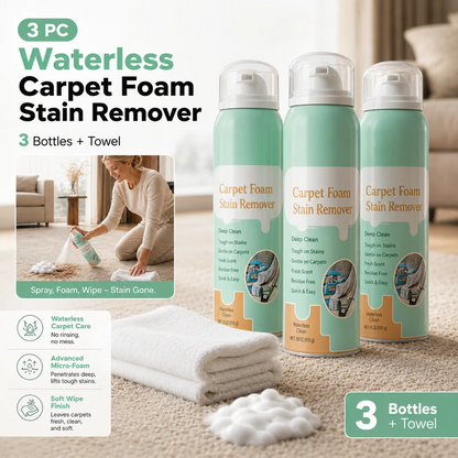 Waterless Carpet Foam Stain Remover with Towel