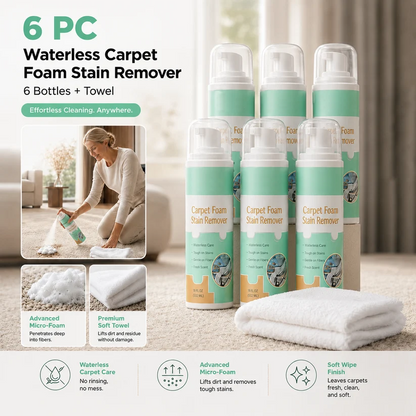 Waterless Carpet Foam Stain Remover with Towel