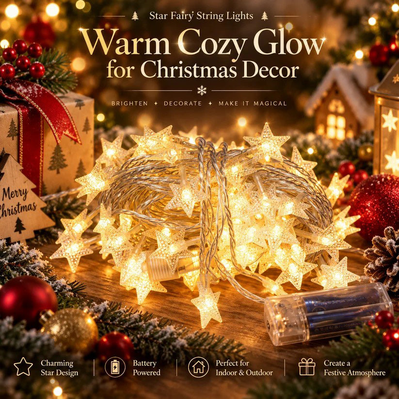 ✝️ Christmas Star String Lights — Magical Holiday Glow Anywhere