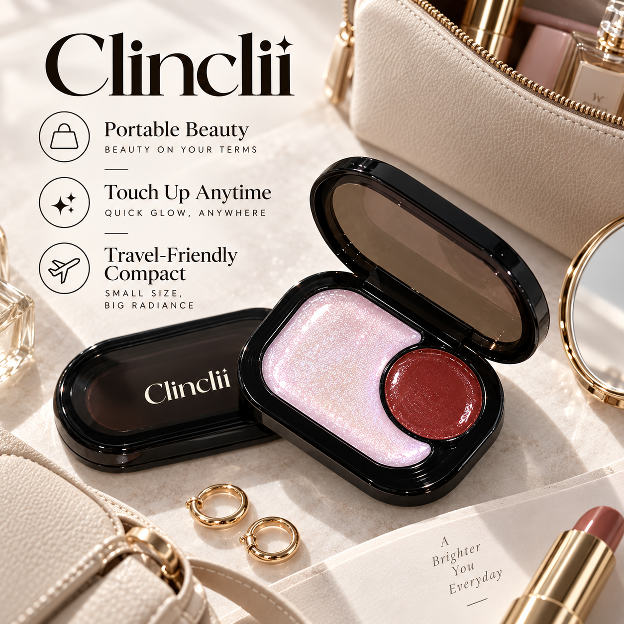 Clinclii 2-in-1 Glow Balm — Eyes, Lips & Cheeks in Seconds ✨
