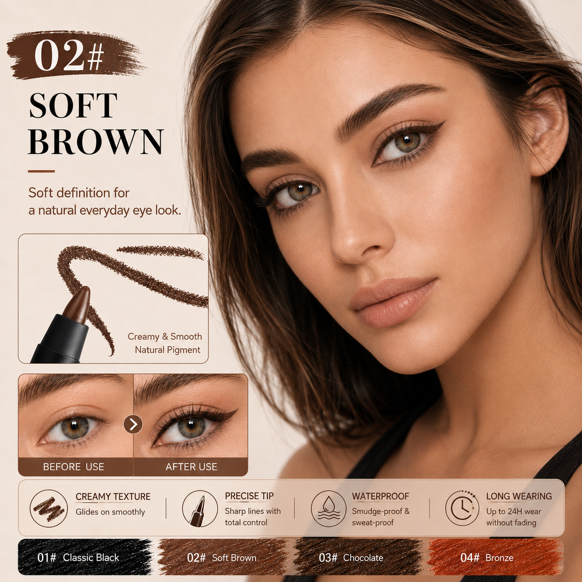 Ultra-Pigmented Beachproof Gel Pencil Eyeliner – Buy 1, Get 1 FREE! Limited Time!