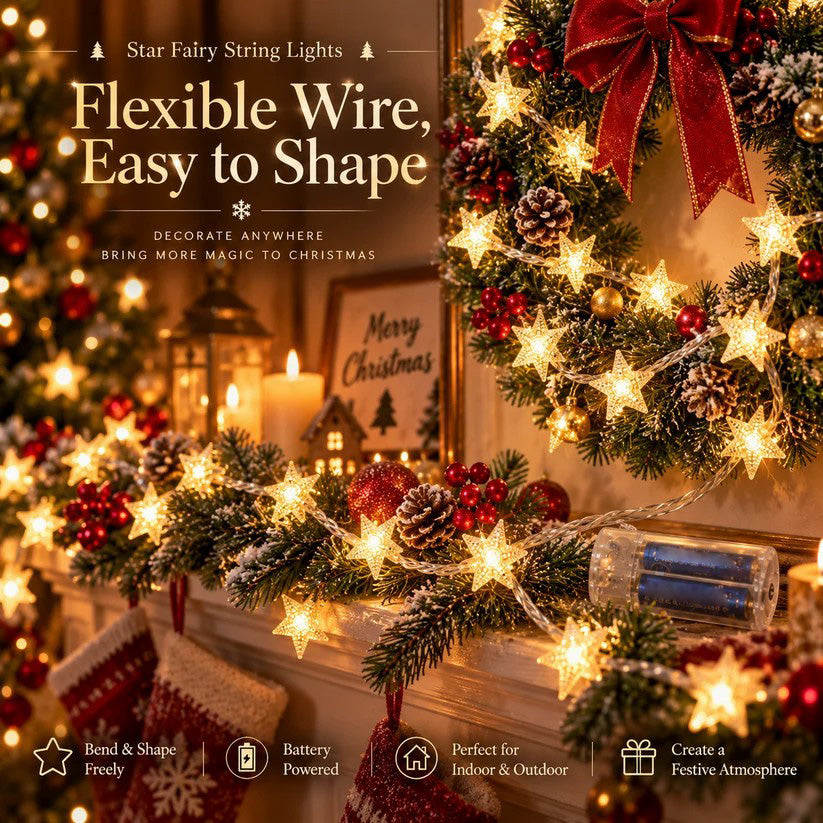 ✝️ Christmas Star String Lights — Magical Holiday Glow Anywhere