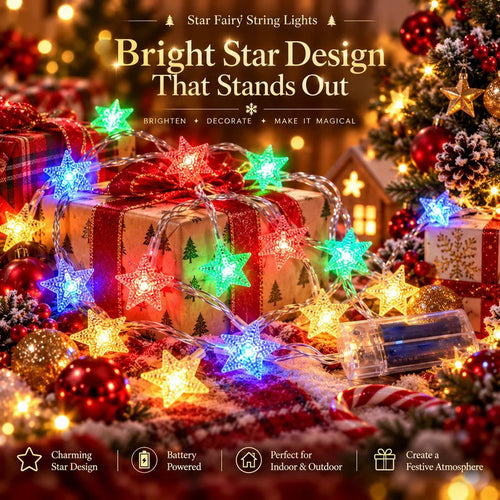 ✝️ Christmas Star String Lights — Magical Holiday Glow Anywhere