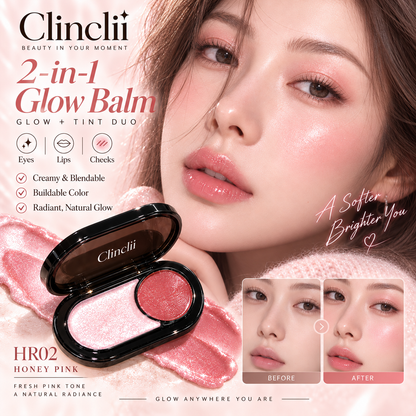 Clinclii 2-in-1 Glow Balm — Eyes, Lips & Cheeks in Seconds ✨