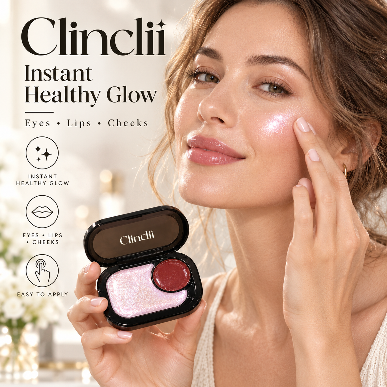 Clinclii 2-in-1 Glow Balm — Eyes, Lips & Cheeks in Seconds ✨