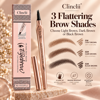 ✏️ BUY 1 GET 1 FREE! ✨ 3D Microblading Eyebrow Pencil – 4-Prong Tip, Waterproof & Natural Hair-Like Strokes 🖌️