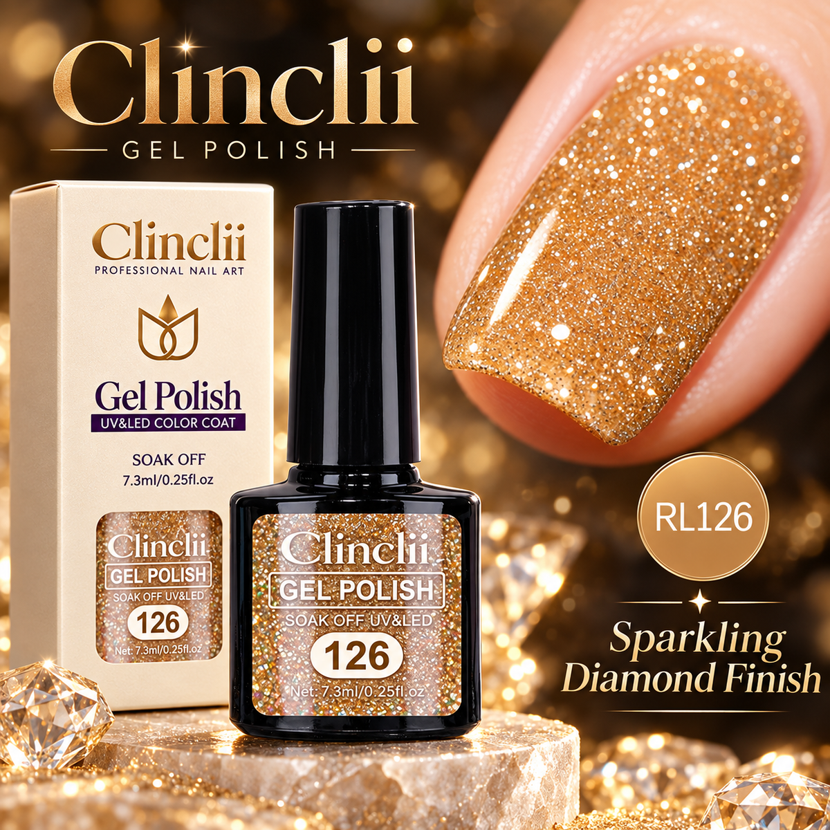 Sparkling Diamond Glitter Nail Gel ✨
