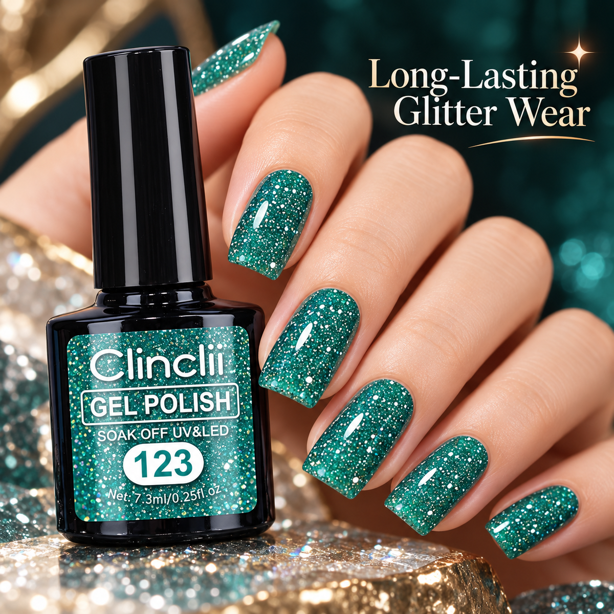 Sparkling Diamond Glitter Nail Gel ✨