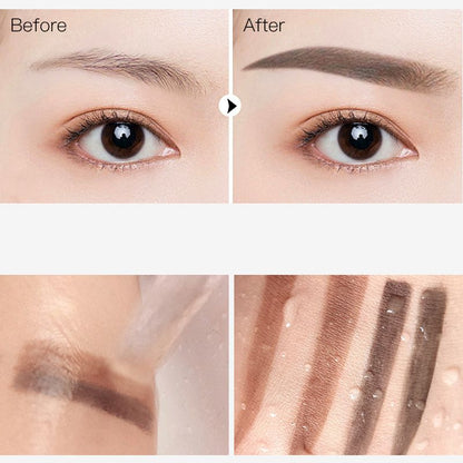 🖌️2-Color Waterproof Eyebrow Stamp Powder Kit, Smudge-Proof Quick Natural Full Brow Makeup with Dual-End Brush